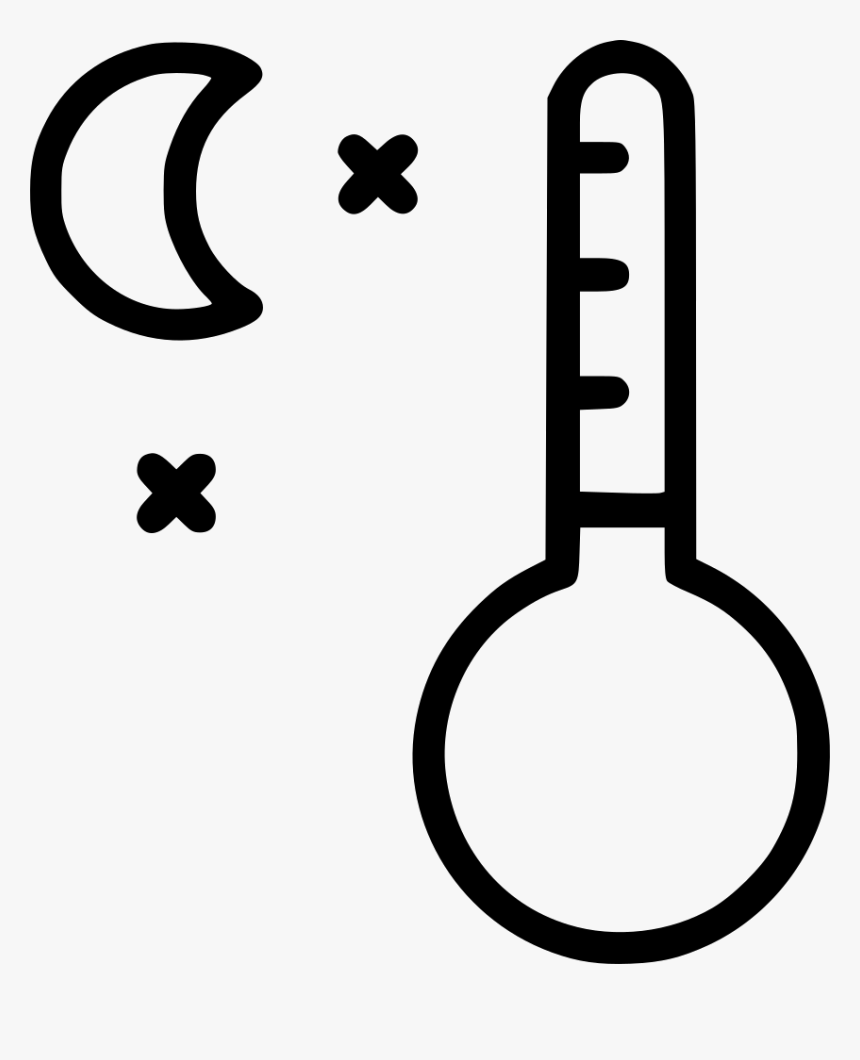 Cold Night Moon Svg - White Thermometer Clipart Png, Transparent Png, Free Download