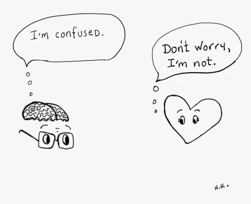 Brain And Heart Conversation - Line Art, HD Png Download, Free Download