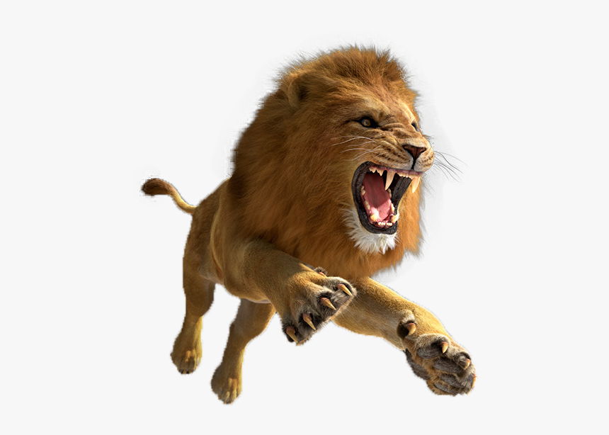 Computer Simulator Escape Hunter Leaping Tiger Lion - Lion Png, Transparent Png, Free Download