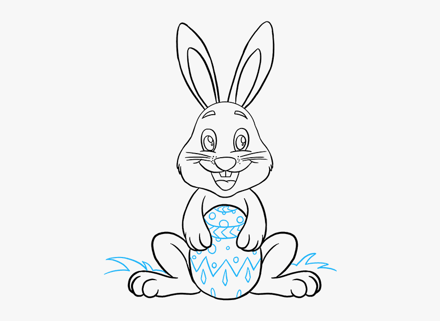 How To Draw An Easter Bunny Easy Draw Easter Bunny Hd Png Download Kindpng