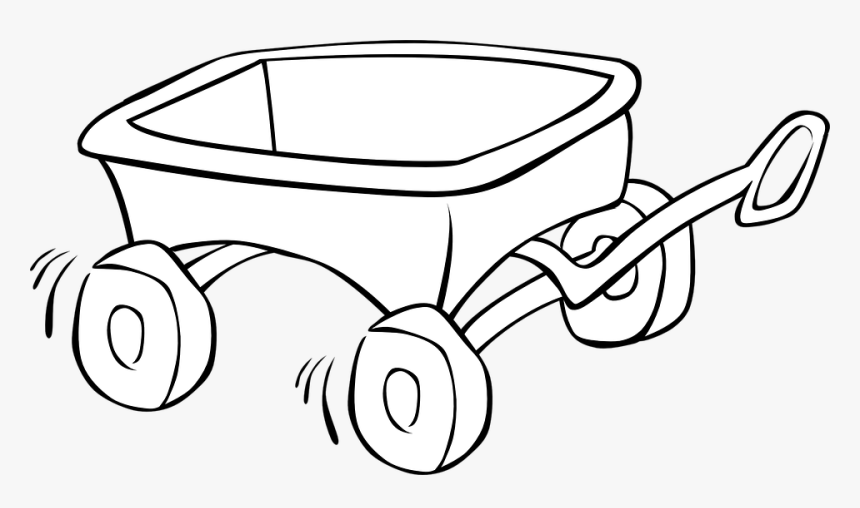 Wagon, Carriage, Toys, Child, Running, Outlines - Outline Image Of Wagon, HD Png Download, Free Download