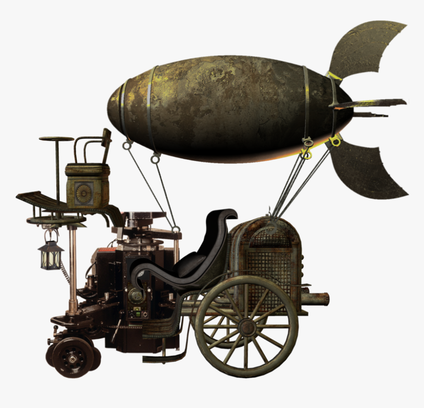 Airship Drawing Victorian - Flying Machine Steampunk Artwork, HD Png Download, Free Download