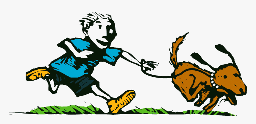 Child With Dog Running Graphic, HD Png Download, Free Download