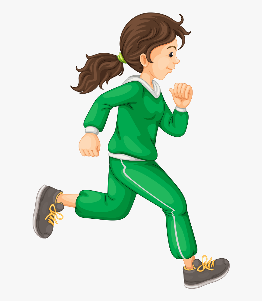 Cartoon Running Clip Art - Cartoon Lady Running, HD Png Download, Free Download