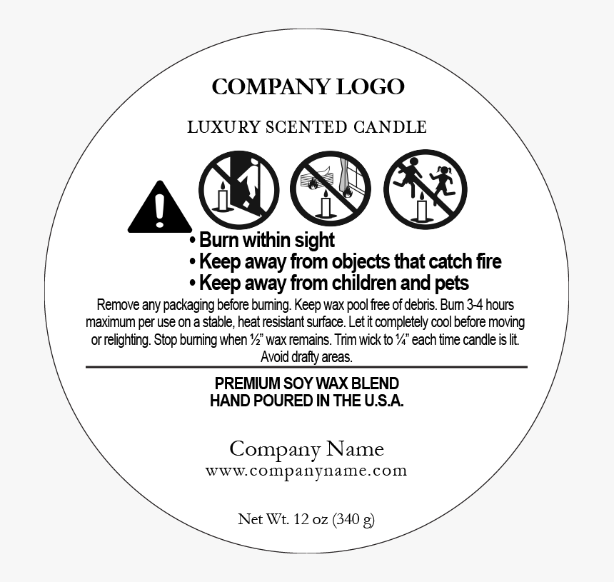 500 Candle Warning Labels - Warning Logos Scented Candle, HD Png Download, Free Download