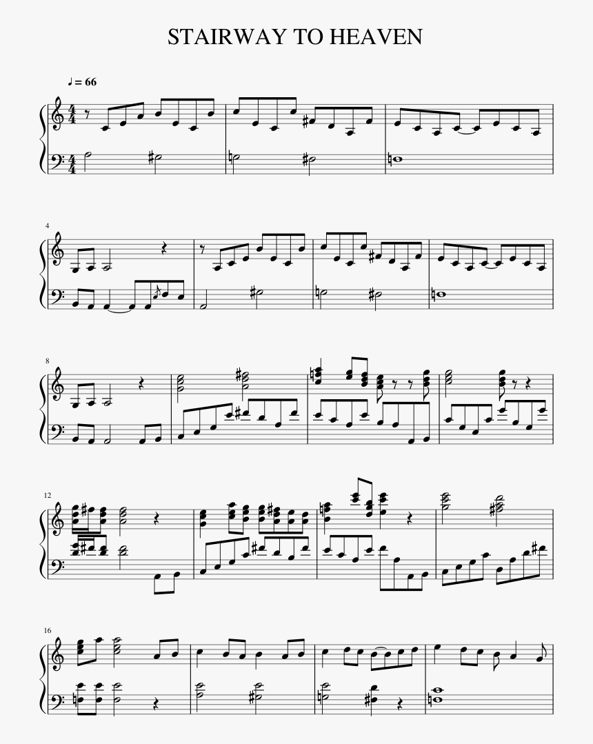 Stairway To Heaven Led Zeppelin Sheet Music, HD Png Download, Free Download