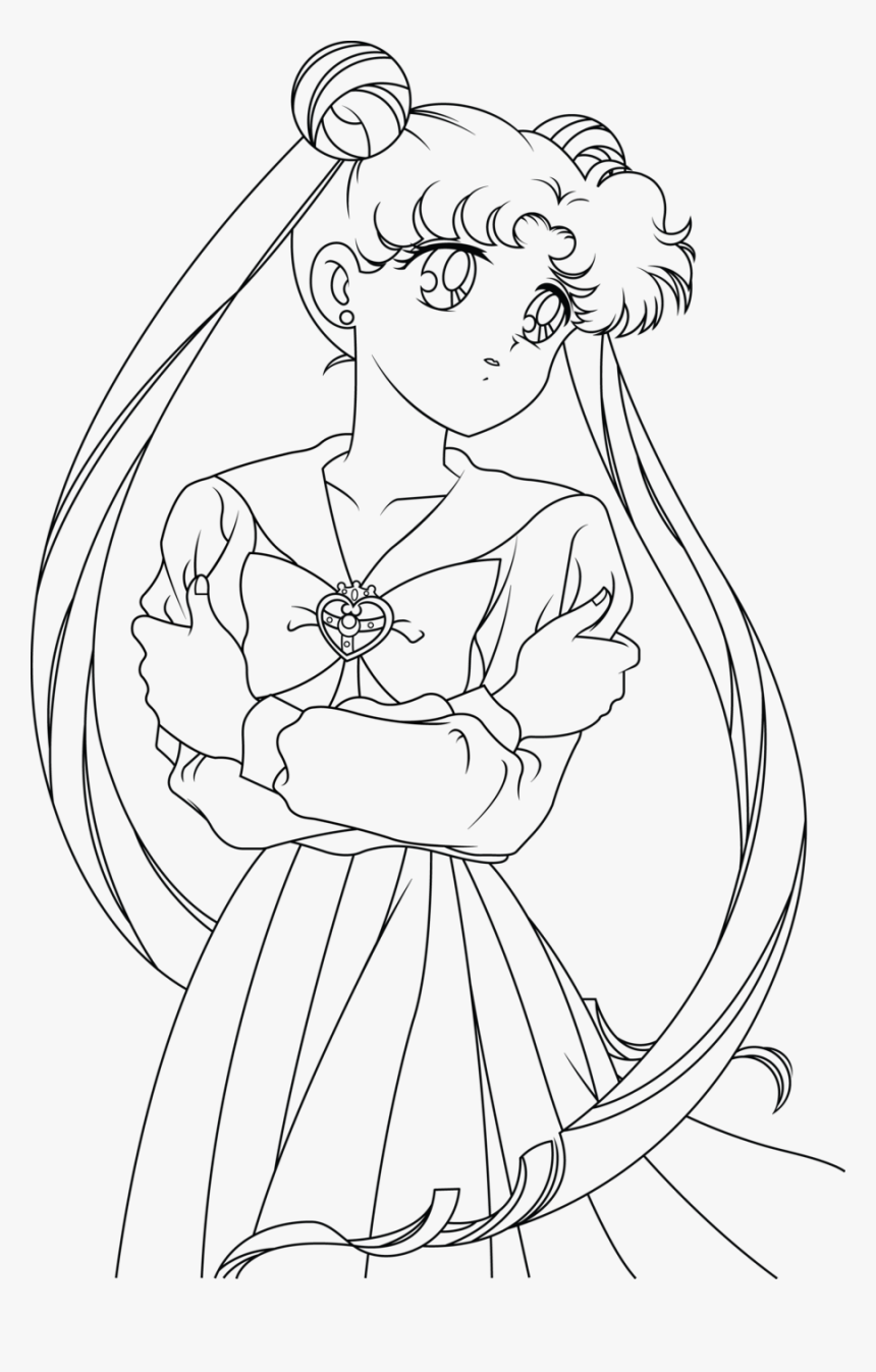 Sailor Moon Line Art By Sayurixsama - Drawing Sailor Moon Characters, HD Png Download, Free Download