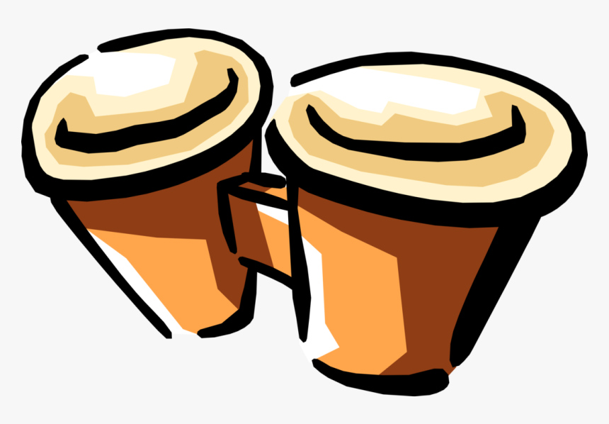 Vector Illustration Of Bongo Drums Percussion Instrument - Bongo Vector Png, Transparent Png, Free Download