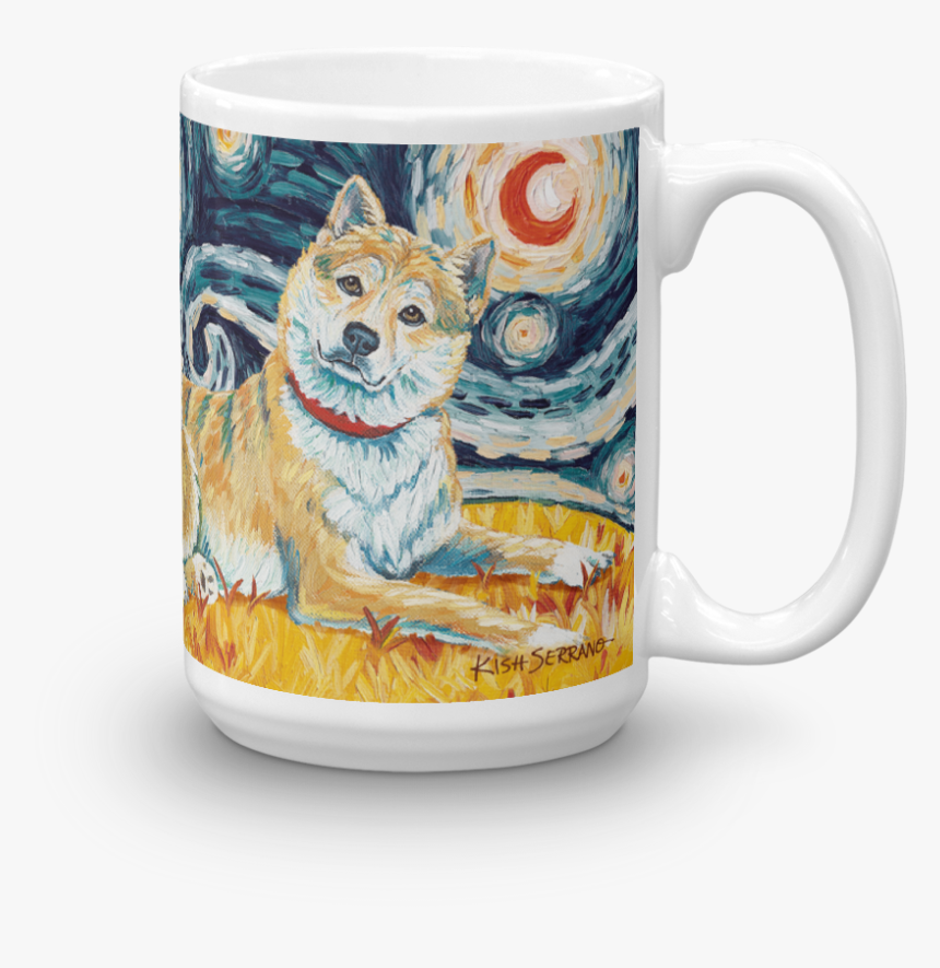 Shiba Inu Starry Night Mug-15oz - Mug, HD Png Download - kindpng