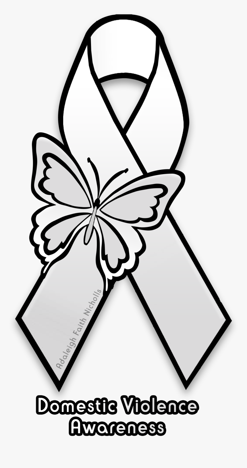 Domestic Violence Awareness Ribbon V2 By Adaleighfaith - Selective Mutism Awareness Ribbon, HD Png Download, Free Download