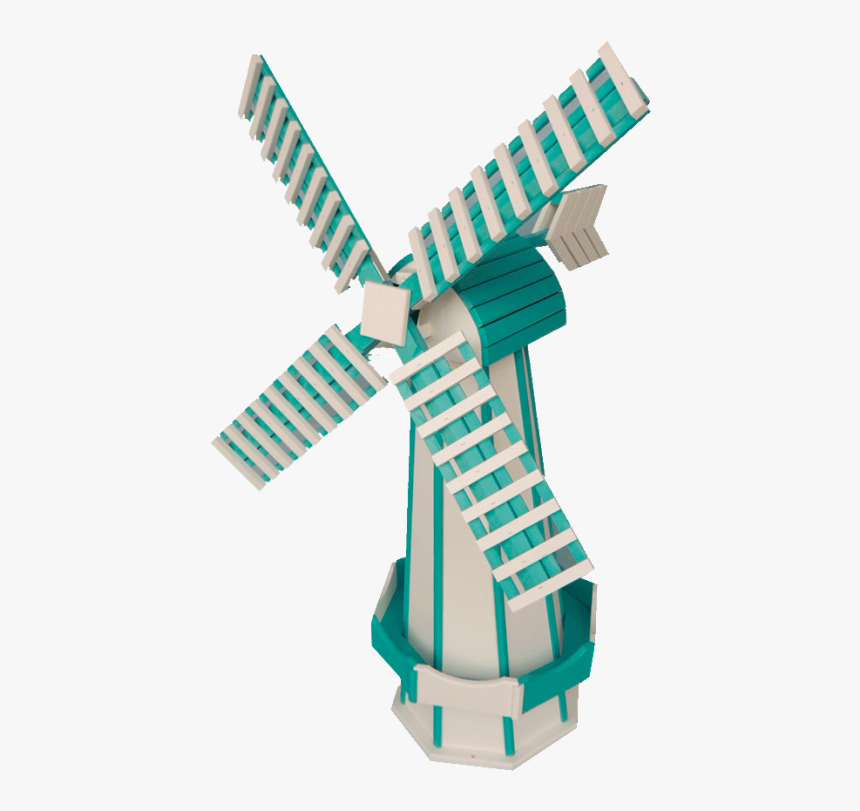 Teal Green And White Poly Garden Windmill - Weather Vane, HD Png Download, Free Download