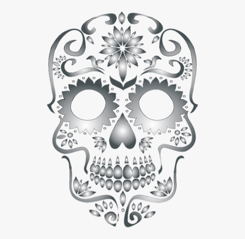 La Calavera Catrina Mexican Cuisine Skull Clip Art - Sugar Skull Free Clip Art, HD Png Download, Free Download