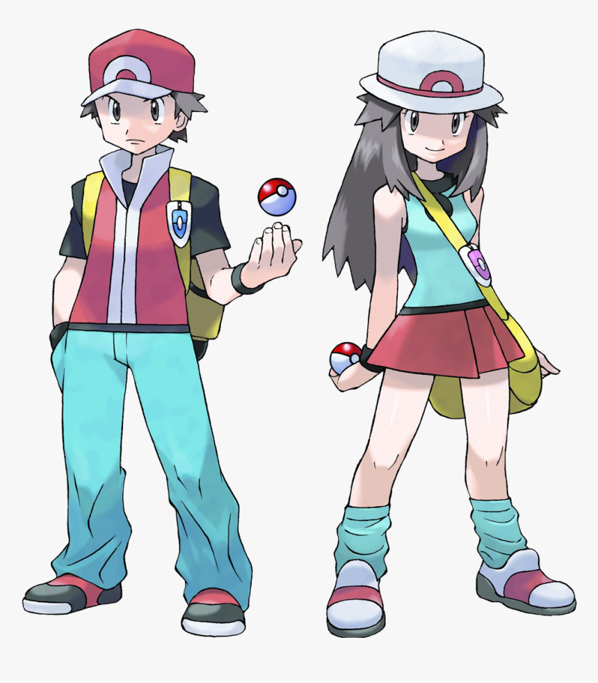 Transparent Pokemon Trainer Red Png - Pokemon Trainer Red And Leaf, Png Download, Free Download
