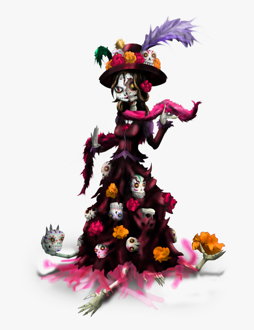 Thumb Image - Calavera Cartoon La Catrina Drawing, HD Png Download, Free Download