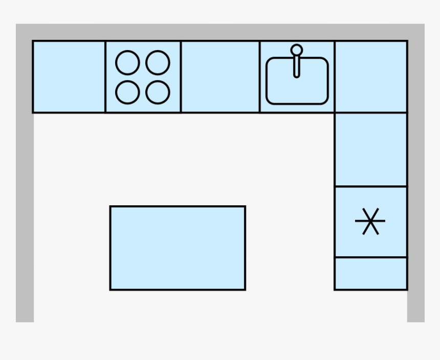 Transparent Kitchen Island Png - Electric Blue, Png Download, Free Download