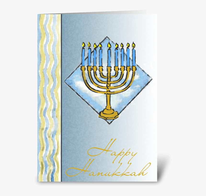 Happy Hanukkah Menorah Card Greeting Card - Hanukkah, HD Png Download, Free Download