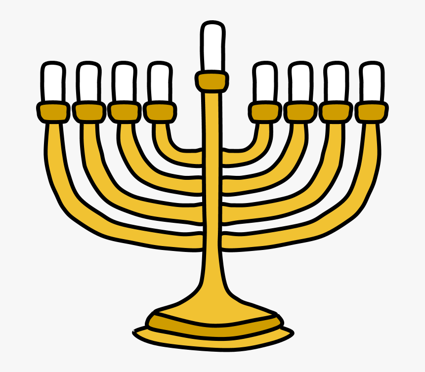 Menorah, Hanukkah, Yellow, Gold, Unlit - Happy Hanukkah, HD Png Download, Free Download