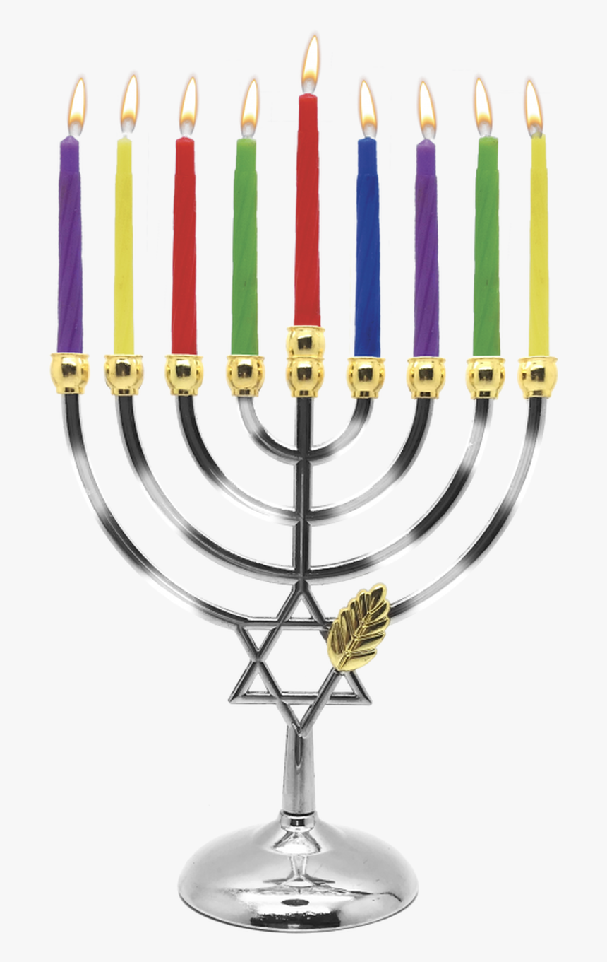 Candle Menorah Set Chrome Plated W/ Gold Tips - Hair Fork, HD Png Download, Free Download