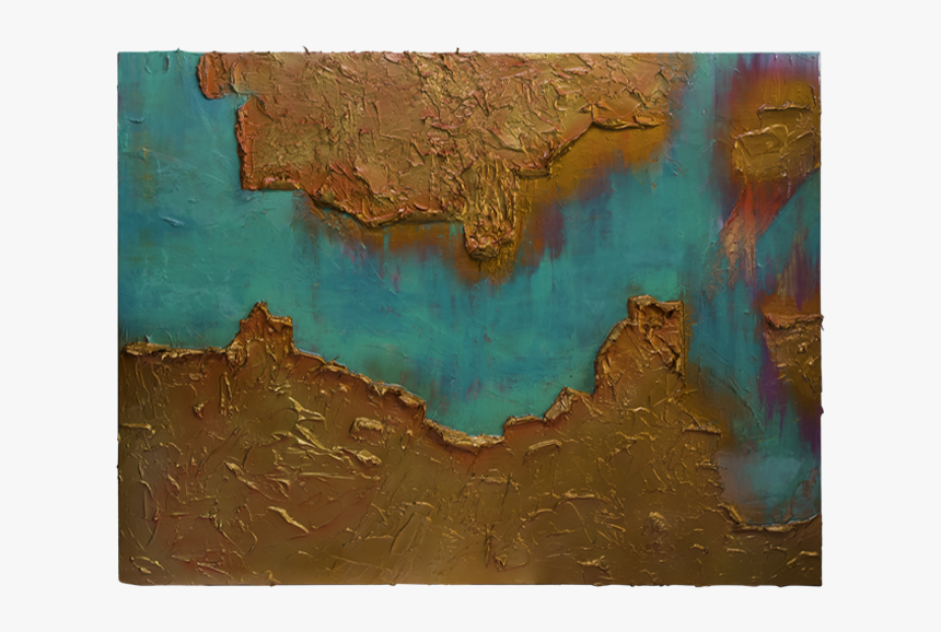 Abstract Blue Gold Painting - Painting, HD Png Download, Free Download