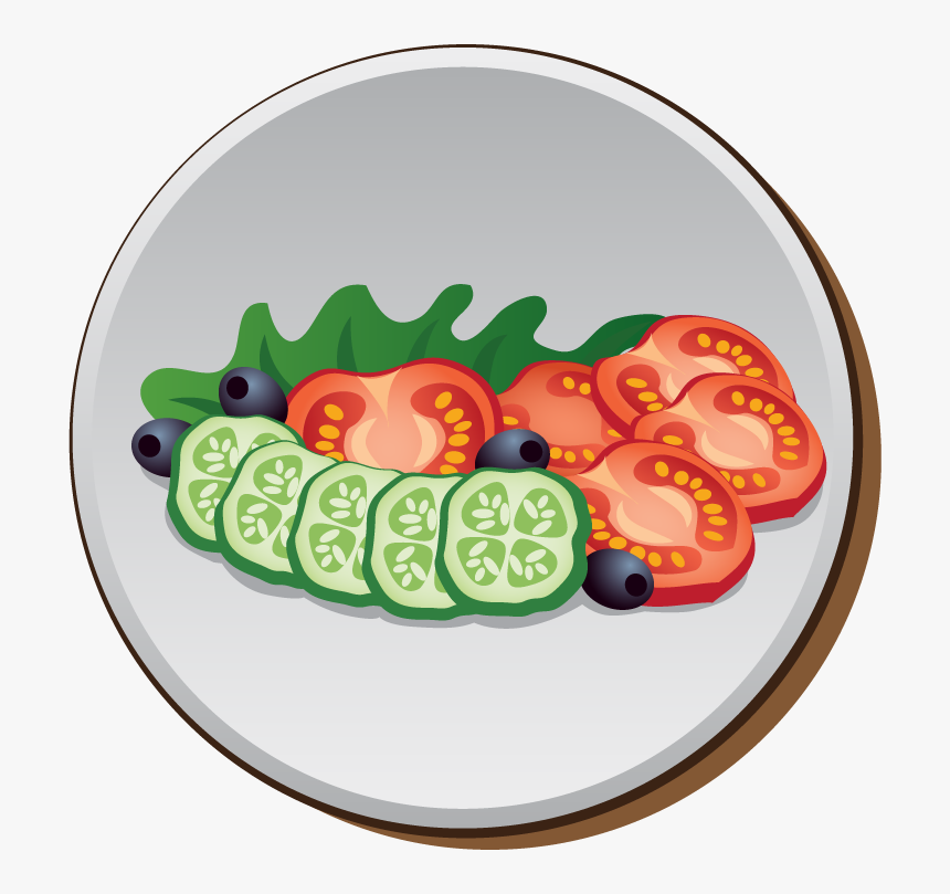 Plate Of Salad Cartoon, HD Png Download, Free Download
