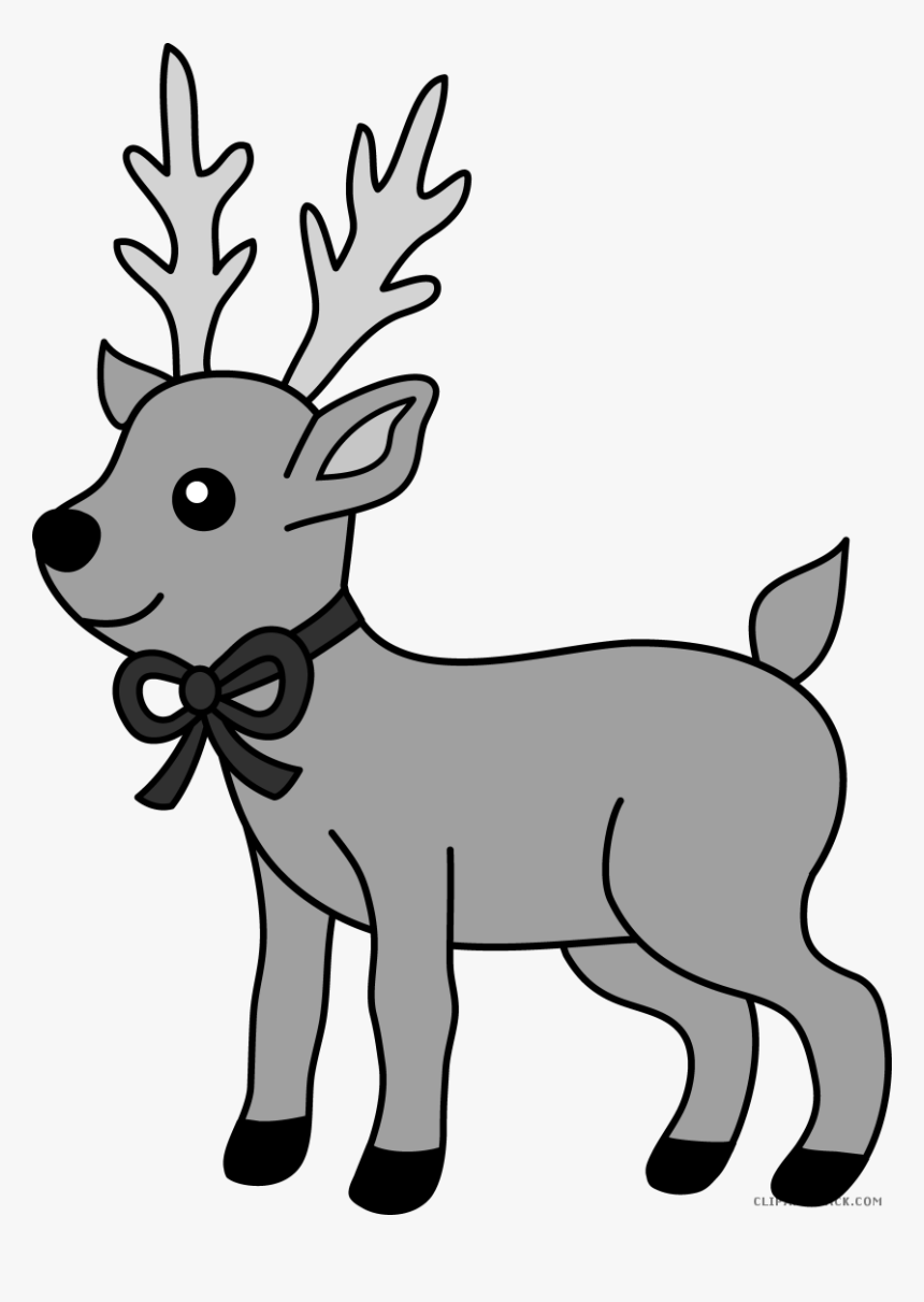 Reindeer Animal Free Black White Clipart Images Clipartblack - Reindeer Clipart, HD Png Download, Free Download