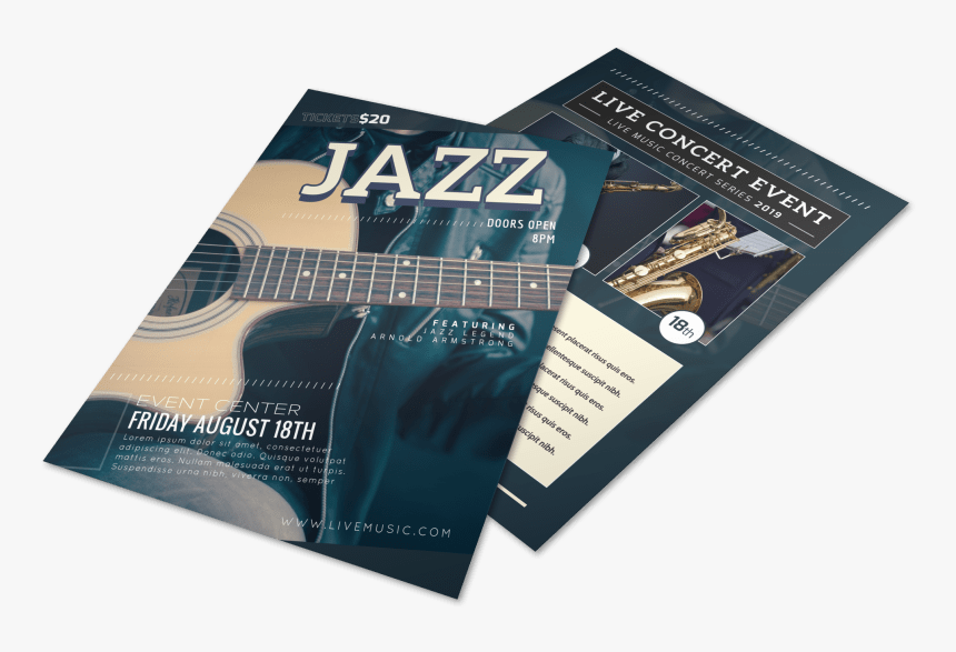 Awesome Jazz Band Flyer Template Preview - Flyer, HD Png Download, Free Download