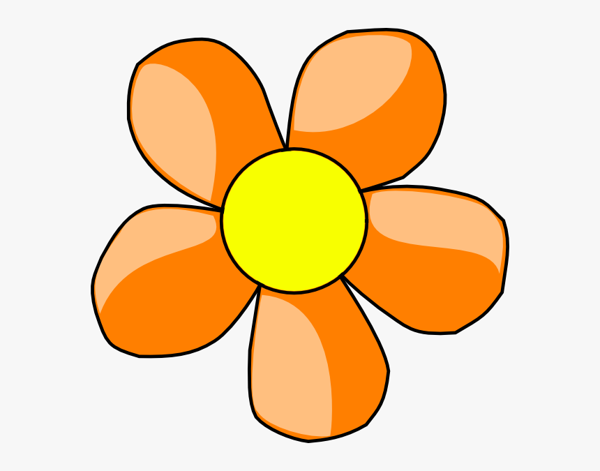 Simple Flower Clipart - Orange Daisy Clipart, HD Png Download, Free Download