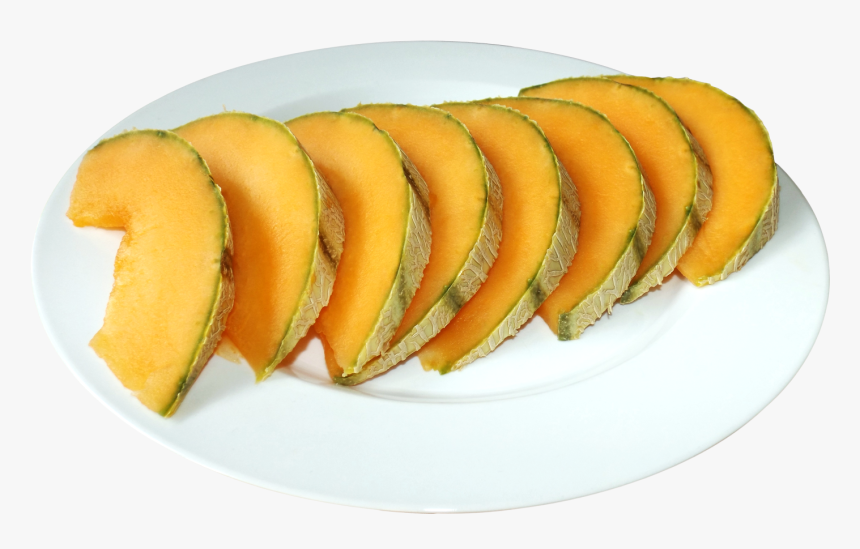 Cantaloupe Slices On Plate - Hami Melon Slice, HD Png Download, Free Download
