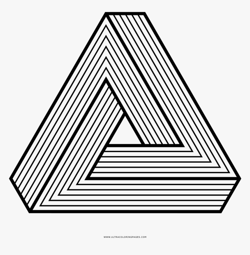 Penrose Triangle Coloring Page - Triangulo Penrose Png, Transparent Png, Free Download