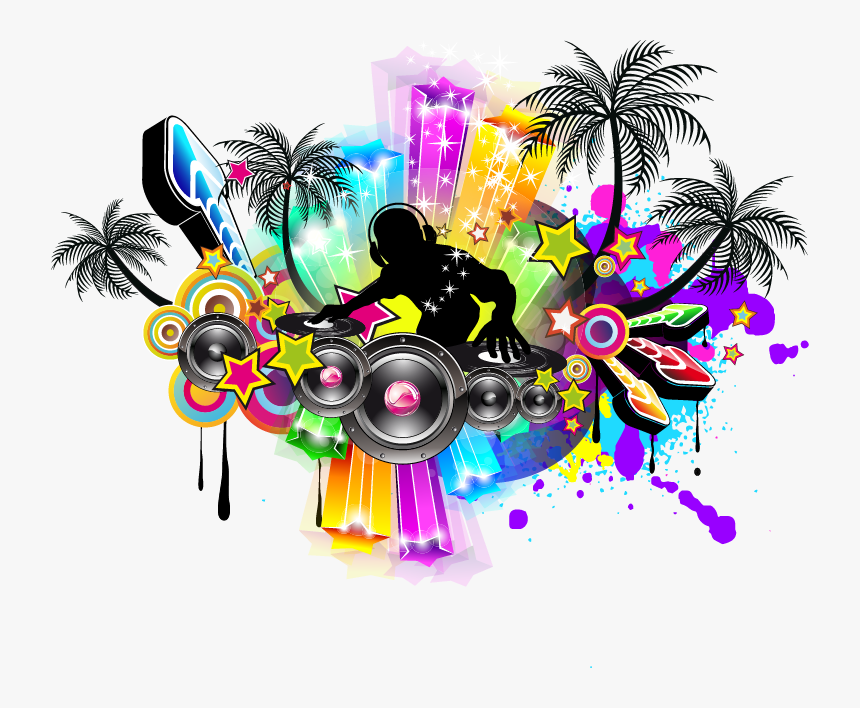 Music Poster Color Moving - Tropical Music Png, Transparent Png, Free Download