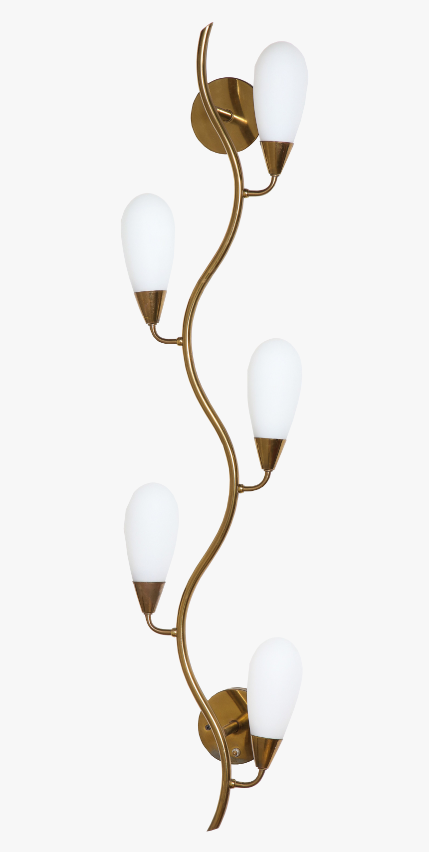 Midcentury Brass And Frosted Glass Shade Wall Light"
 - Sconce, HD Png Download, Free Download