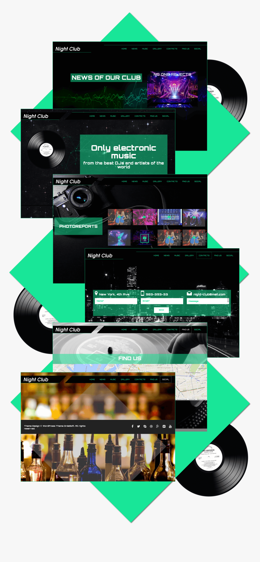 Sections Of Night Club Wordpress Theme - Flyer, HD Png Download, Free Download