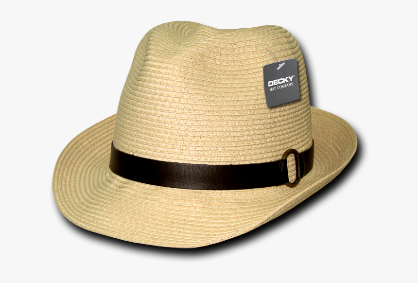 Decky Natural Paper Braid Woven Fedora Fedoras Trilby - Fedora, HD Png Download, Free Download