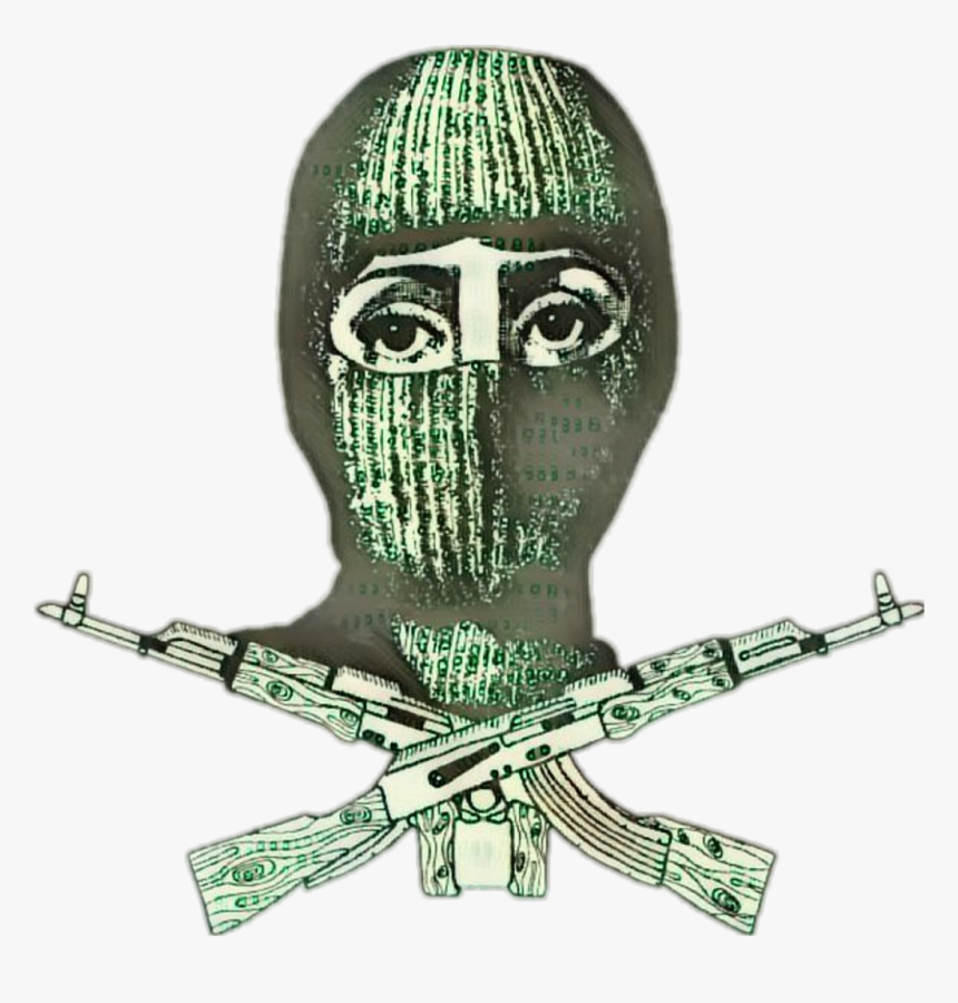 Masked Maskon Robbery Gun Ak47 Thuglife Lookinlikeabago - Σχεδια Τατουαζ Σε Χαρτι, HD Png Download, Free Download