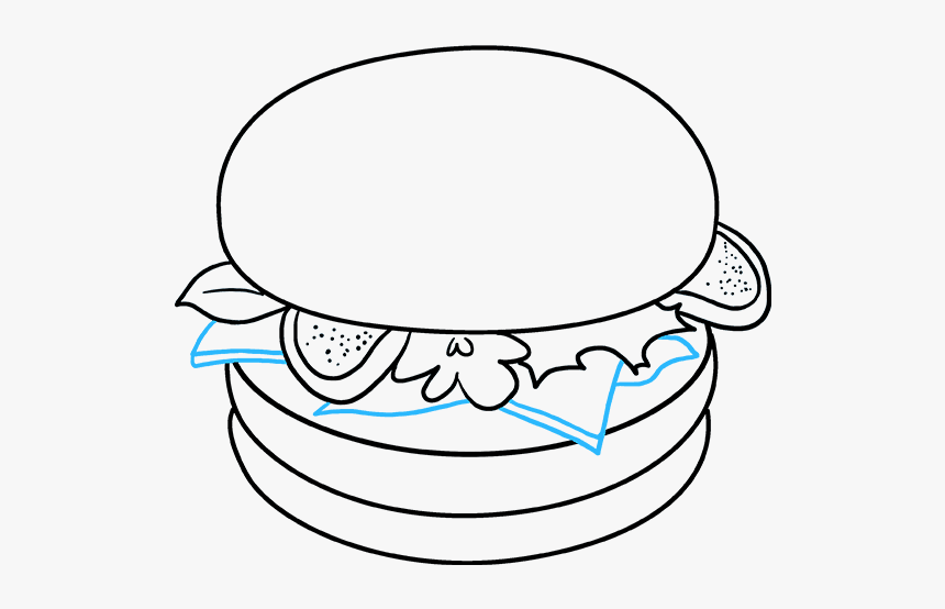 How To Draw Burger - Draw Small Burgers, HD Png Download, Free Download