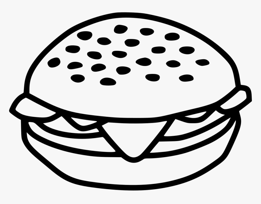 Burger - Gambar Burger Hitam Putih, HD Png Download, Free Download
