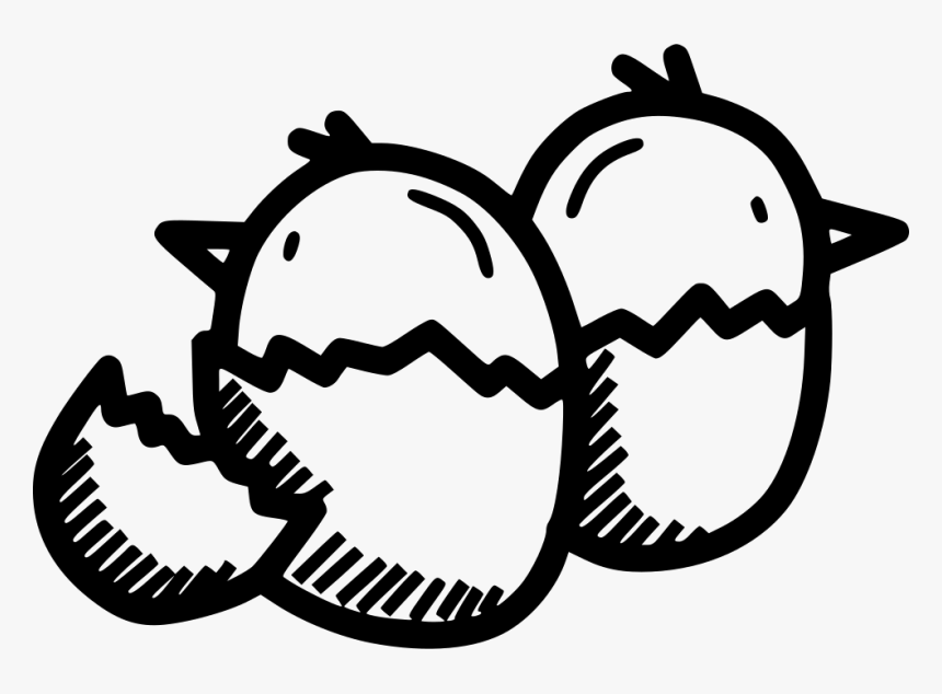 Chicken Egg Hatch Cute Chickling - Hatch Clipart Black And White, HD Png Download, Free Download