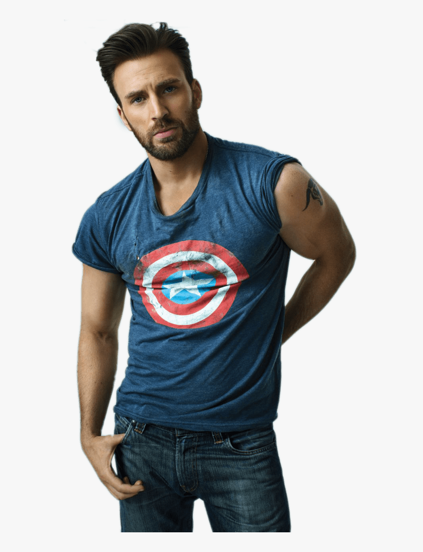 Chris Evans Captain America T Shirt - Captain America Chris Evans Png, Transparent Png, Free Download