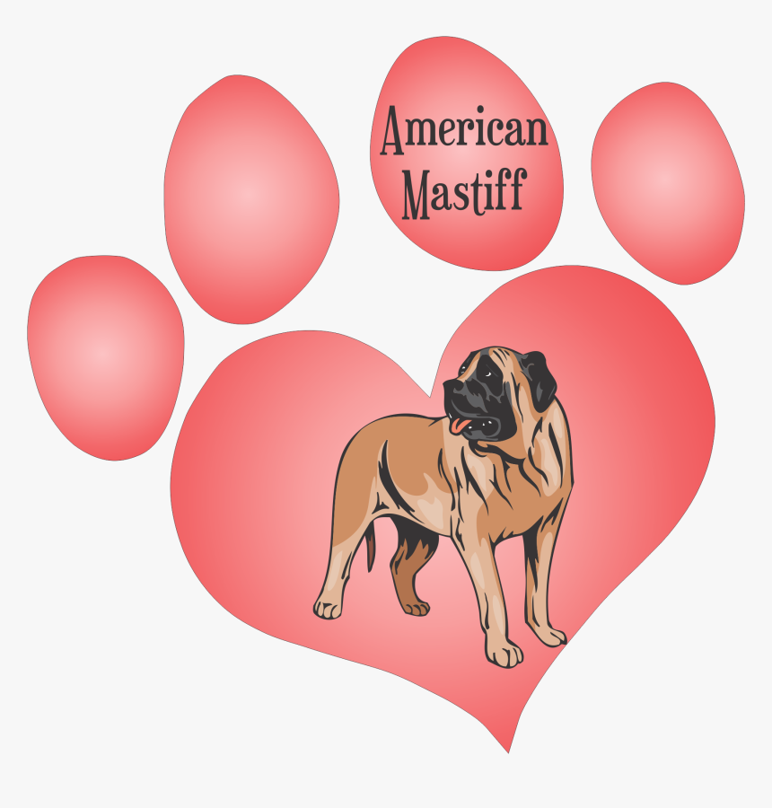 American Mastiff Dog Decal - Dog Valentine Clip Art, HD Png Download, Free Download