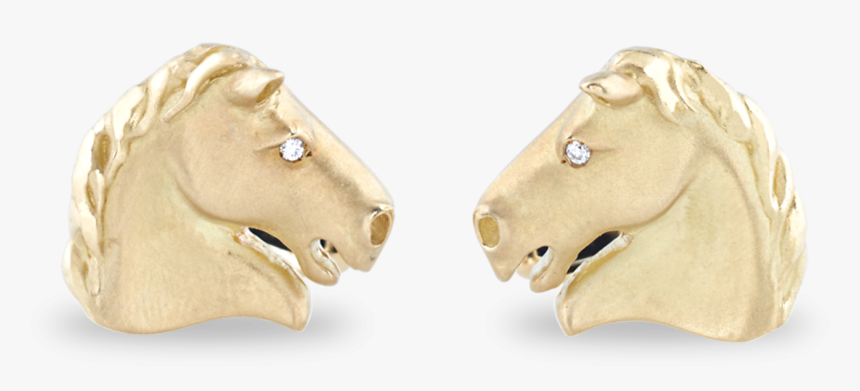 Gold Horse Cufflinks - Earrings, HD Png Download, Free Download