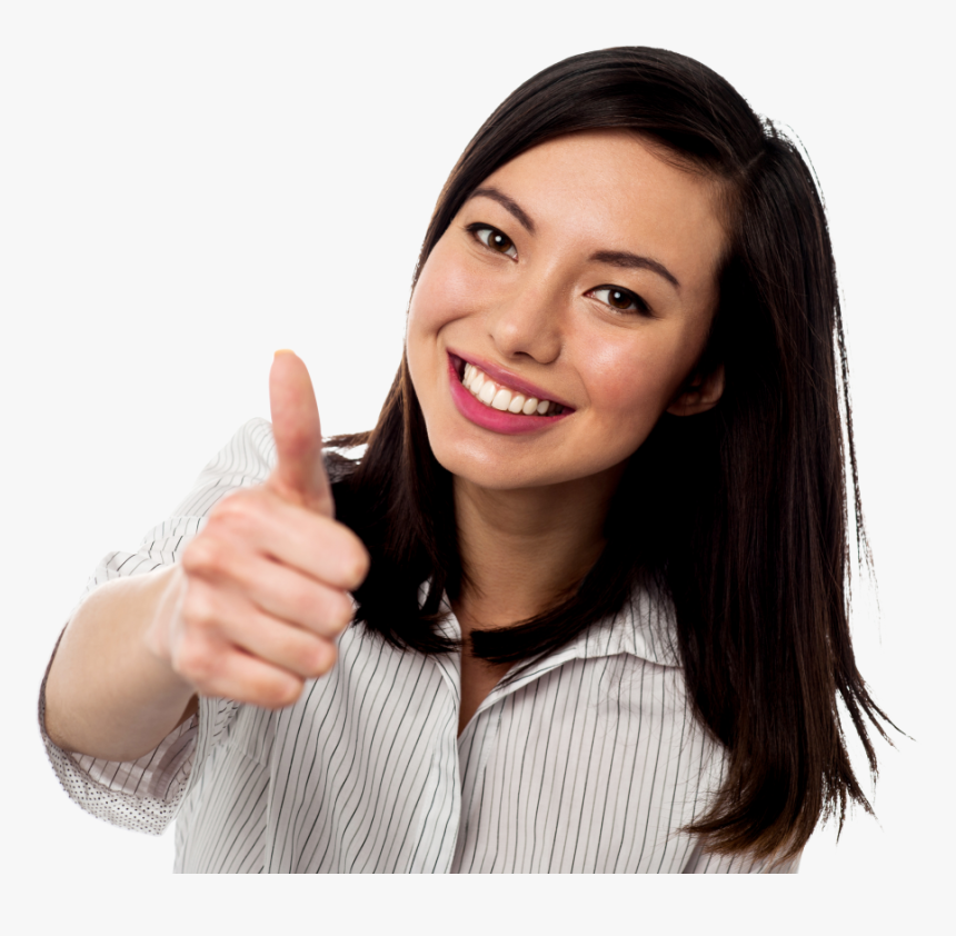 Women Pointing Thumbs Up Png Image - People Thumbs Up Png, Transparent Png, Free Download