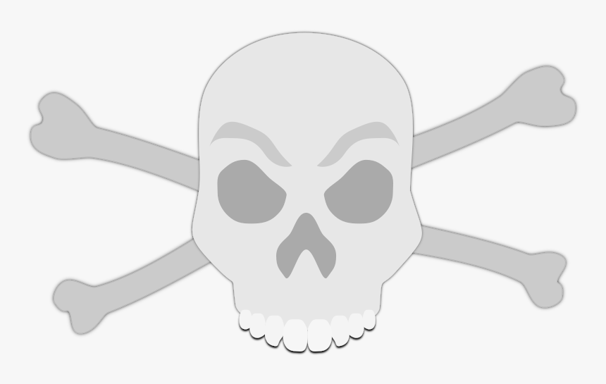 Skull - Skull And Bones Grey, HD Png Download, Free Download