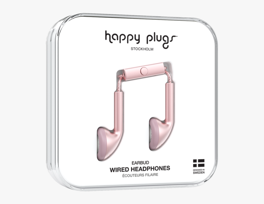 Earbud Pink Gold - Happy Plugs Earbud Plus Pink Gold, HD Png Download, Free Download