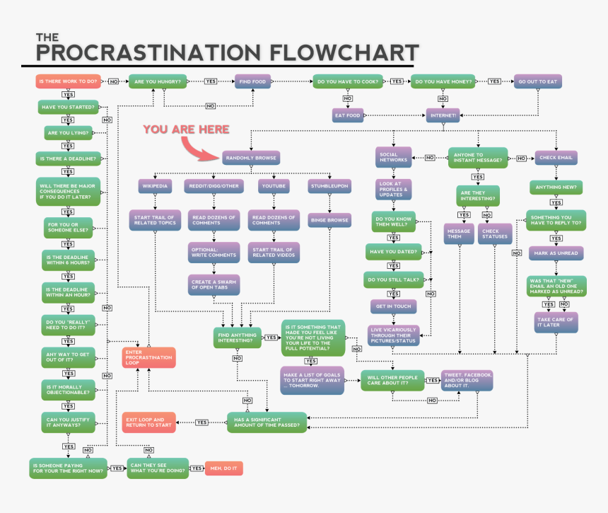 Procrastination Flowchart, HD Png Download, Free Download