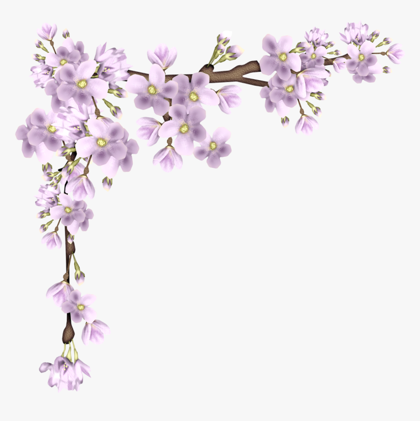Transparent Purple Flower Border, HD Png Download, Free Download