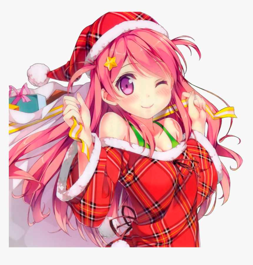Avatar Id - - Cute Christmas Anime Girl, HD Png Download, Free Download