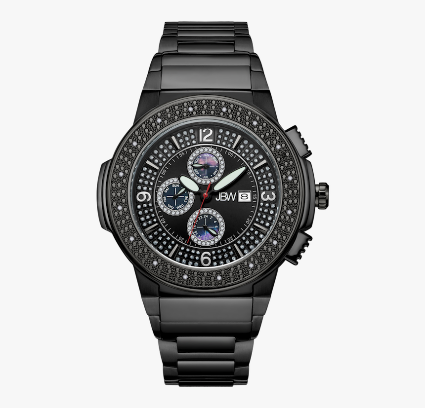 Jbw Saxon Jb 6101 G Gunmetal Gunmetal Diamond Watch - Iwc Pilot Top Gun Chronograph, HD Png Download, Free Download