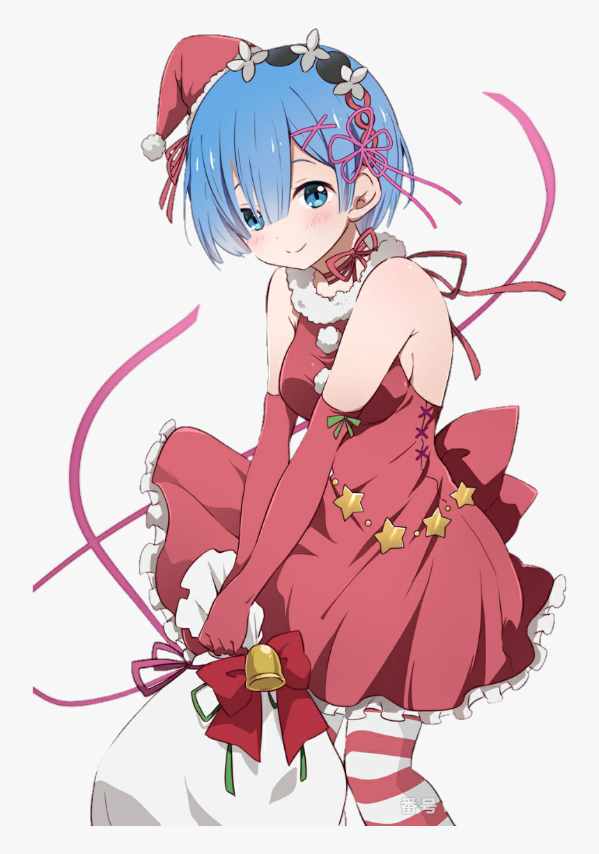 #rem #animegirl #anime #christmas - Anime Christmas Girl Png, Transparent Png, Free Download