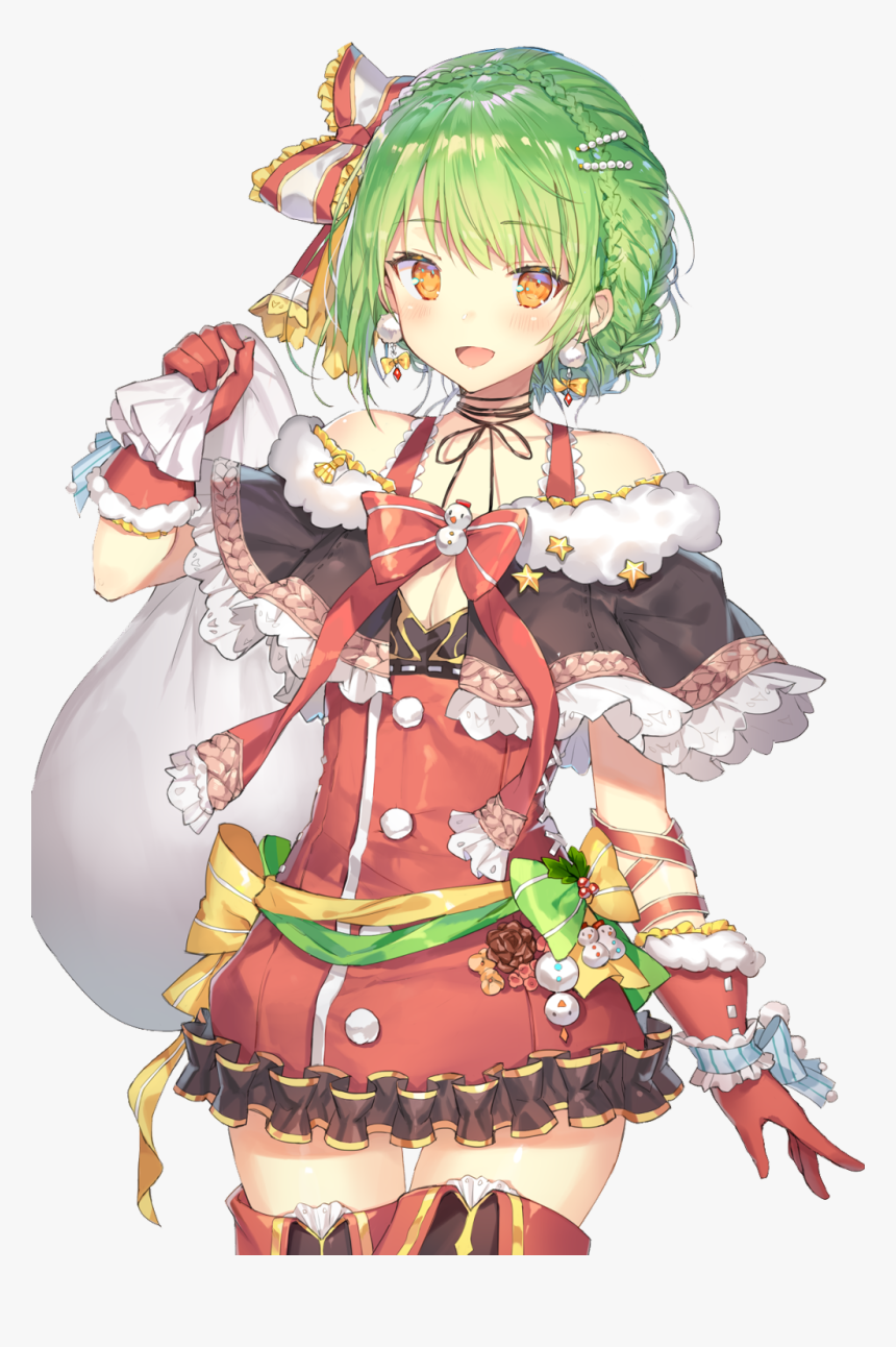 #santa #girl #anime #cute #christmas #ribbon - Girls Art Anime, HD Png Download, Free Download