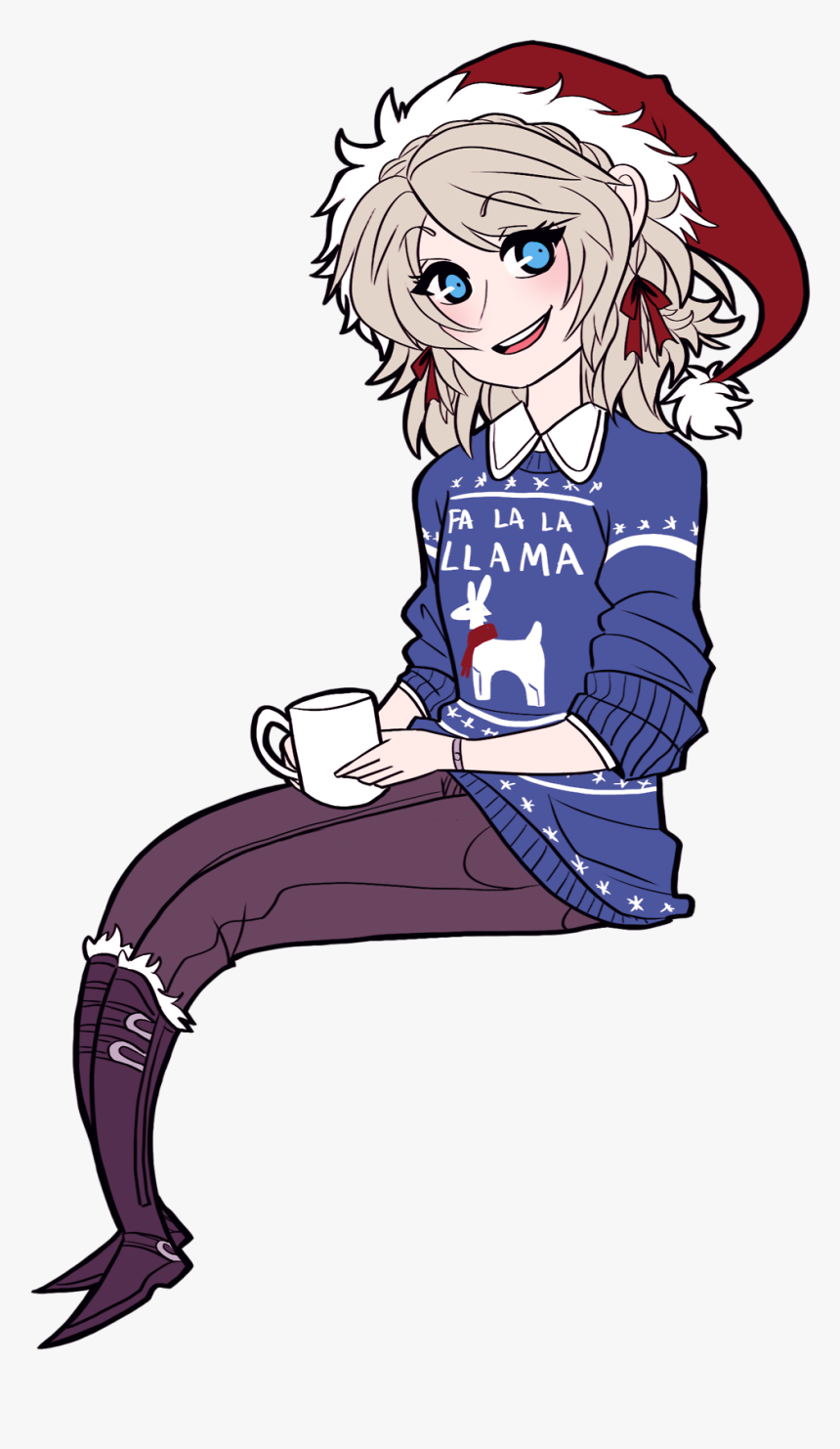 “ It"s Ya Girl Luna In An Ugly Christmas Sweater - Anime Girl Christmas Sweater, HD Png Download, Free Download